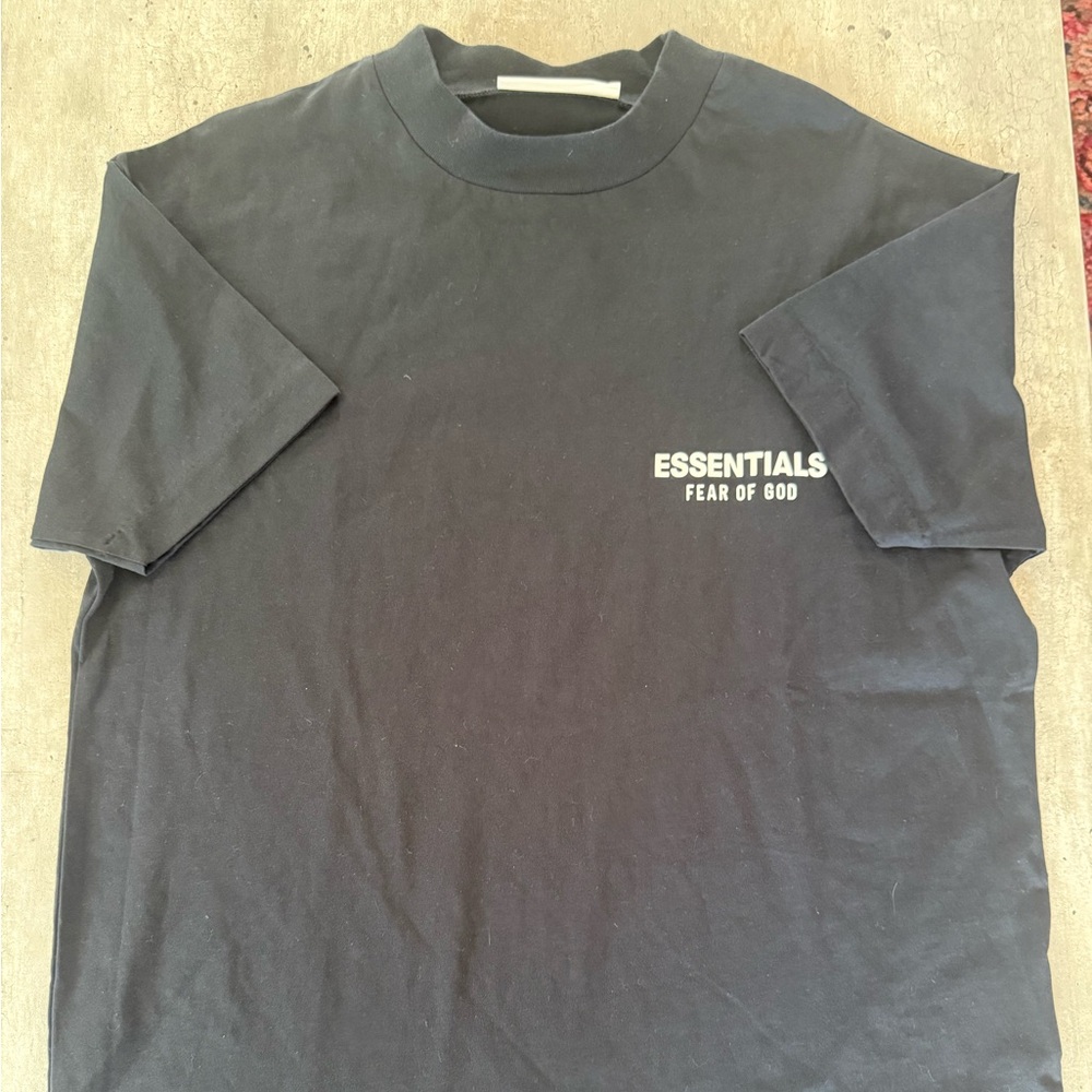 Fear of God ESSENTIALS Black Short Sleeve Logo Tee